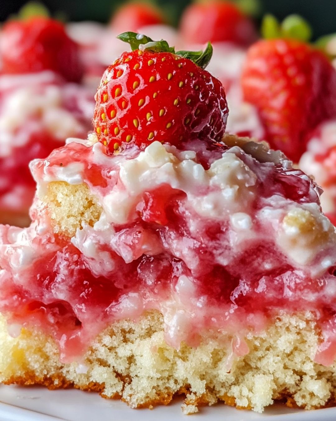 Strawberry Earthquake Cake
