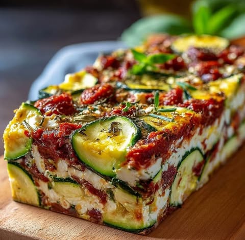 Terrine de Courgettes, Chorizo et Feta