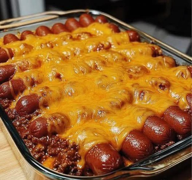 Fully Loaded Classic Chili Cheese Dog Casserole