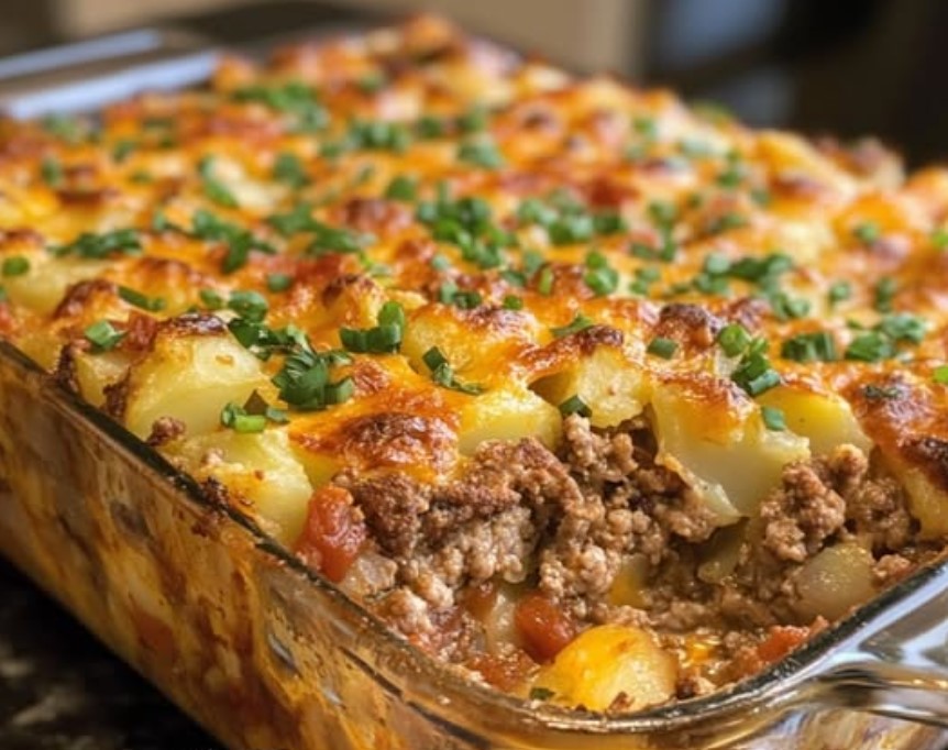 Loaded Potato & Meatloaf Casserole