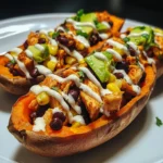 Honey Lime Chicken & Avocado Stuffed Sweet Potatoes