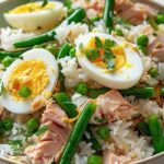 Salade de riz au thon et œufs