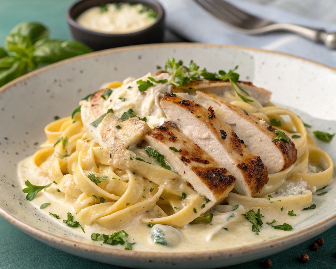 Pâtes au Poulet et Sauce Crémeuse au Boursin