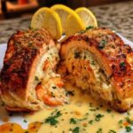 Crab and Shrimp Stuffed Salmon Recipe Card
