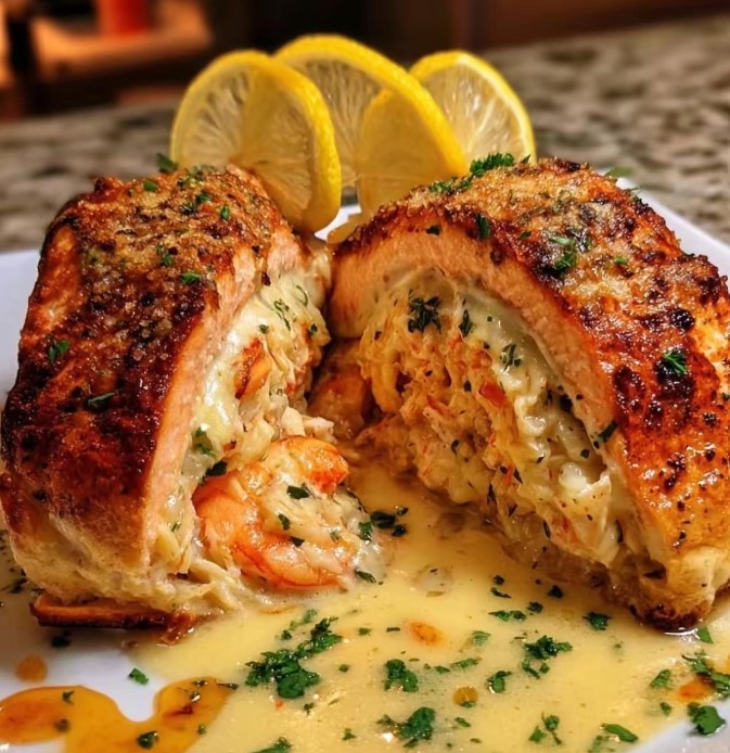 Crab and Shrimp Stuffed Salmon