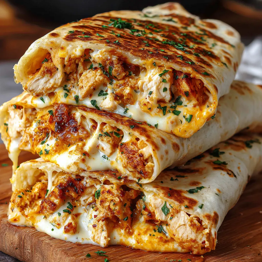 Ooey-Gooey Cheesy Garlic Chicken Wraps You’ll Devou