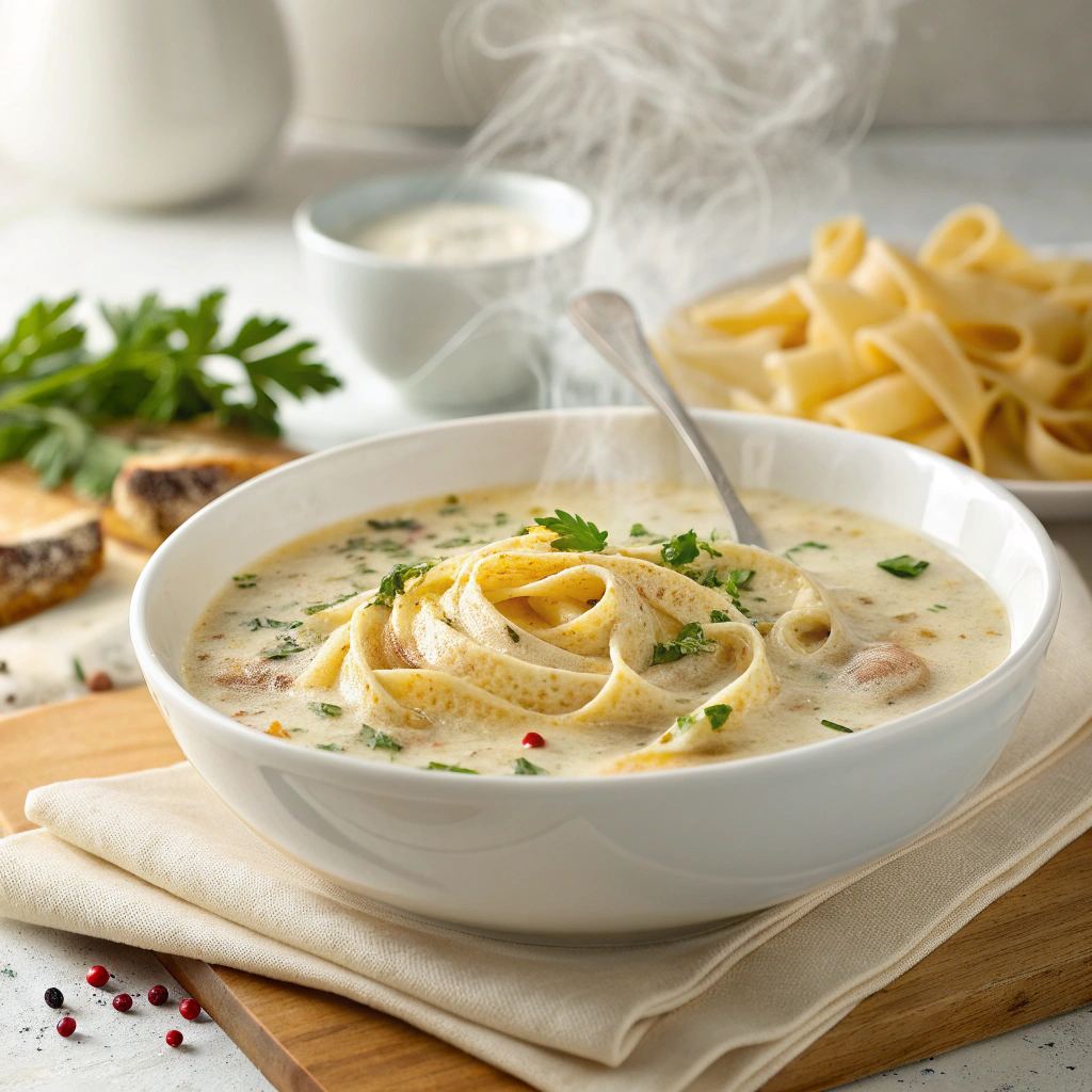 Creamy Alfredo Lasagna Soup