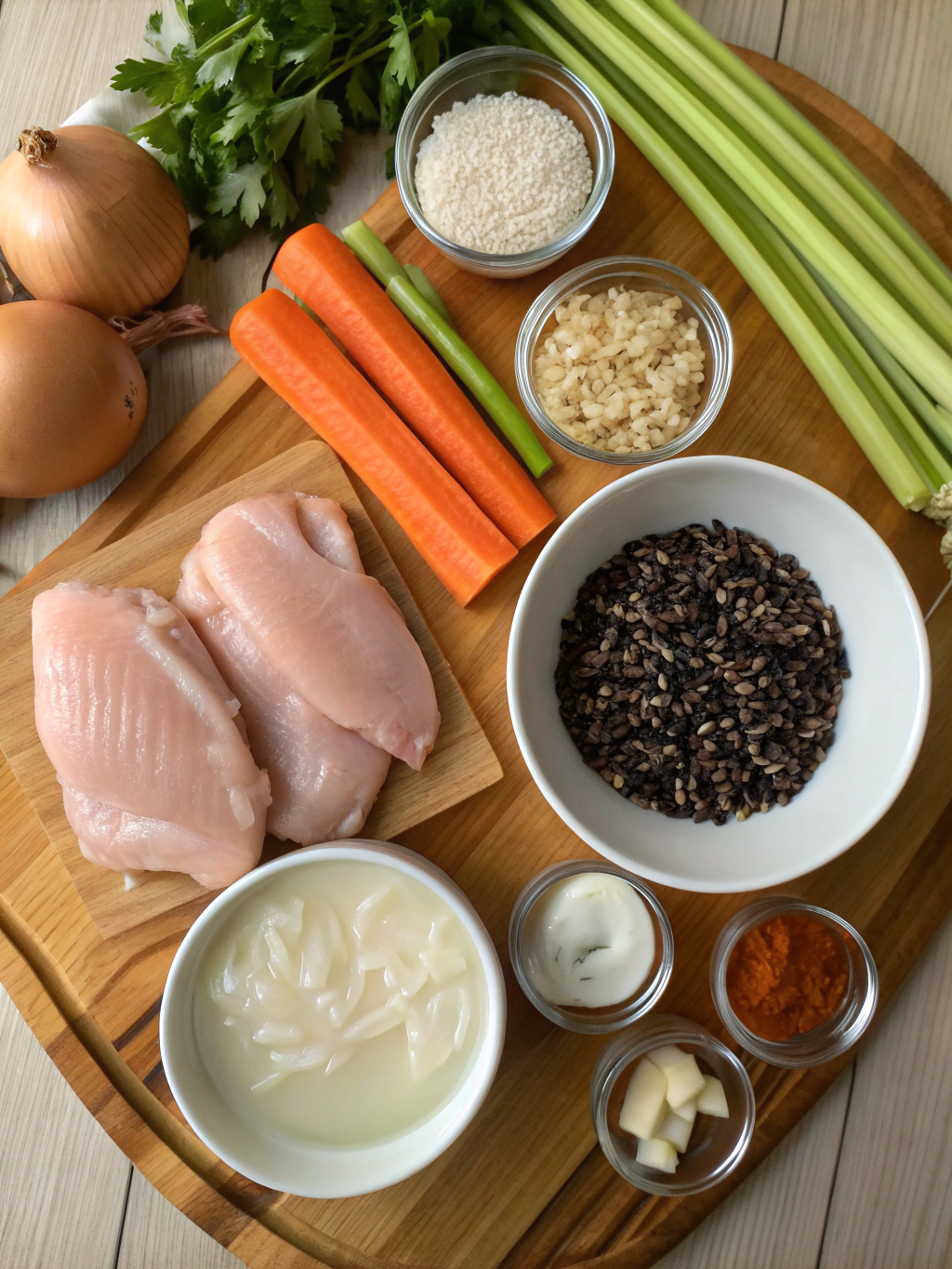 Creamy Crockpot Chicken Wild Rice Soup ingredients
