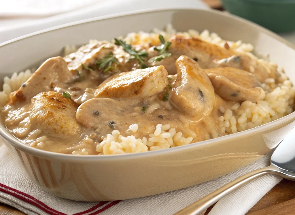 Creamy Smothered Chicken and Rice Recipe