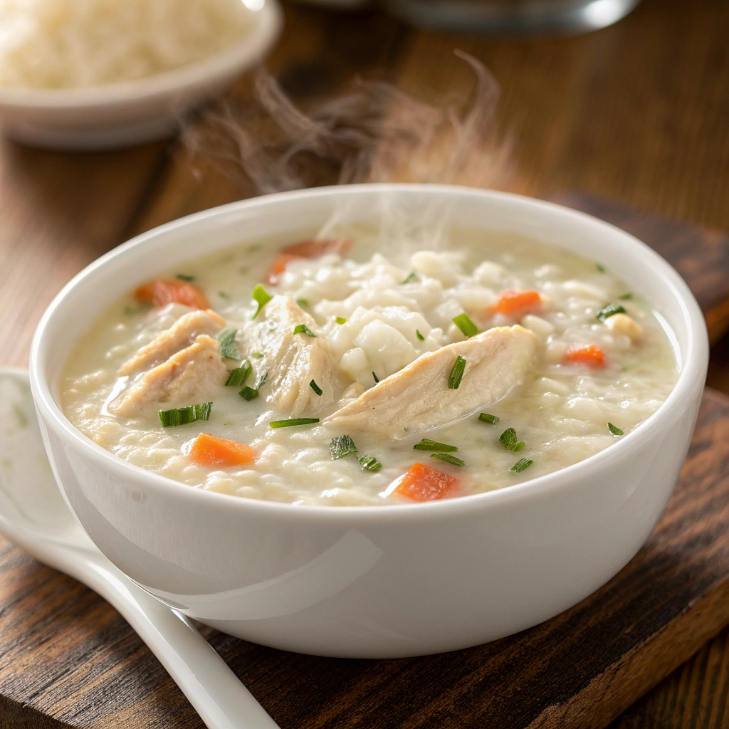 Creamy White Chicken + Rice Soup