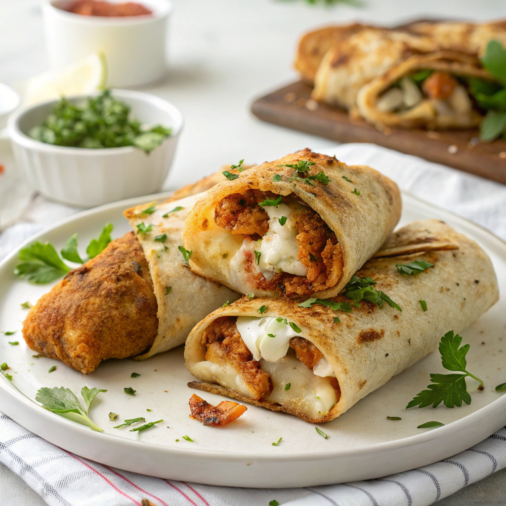 Crispy Air Fryer Chicken & Mozzarella Wraps: Quick & Easy Dinner
