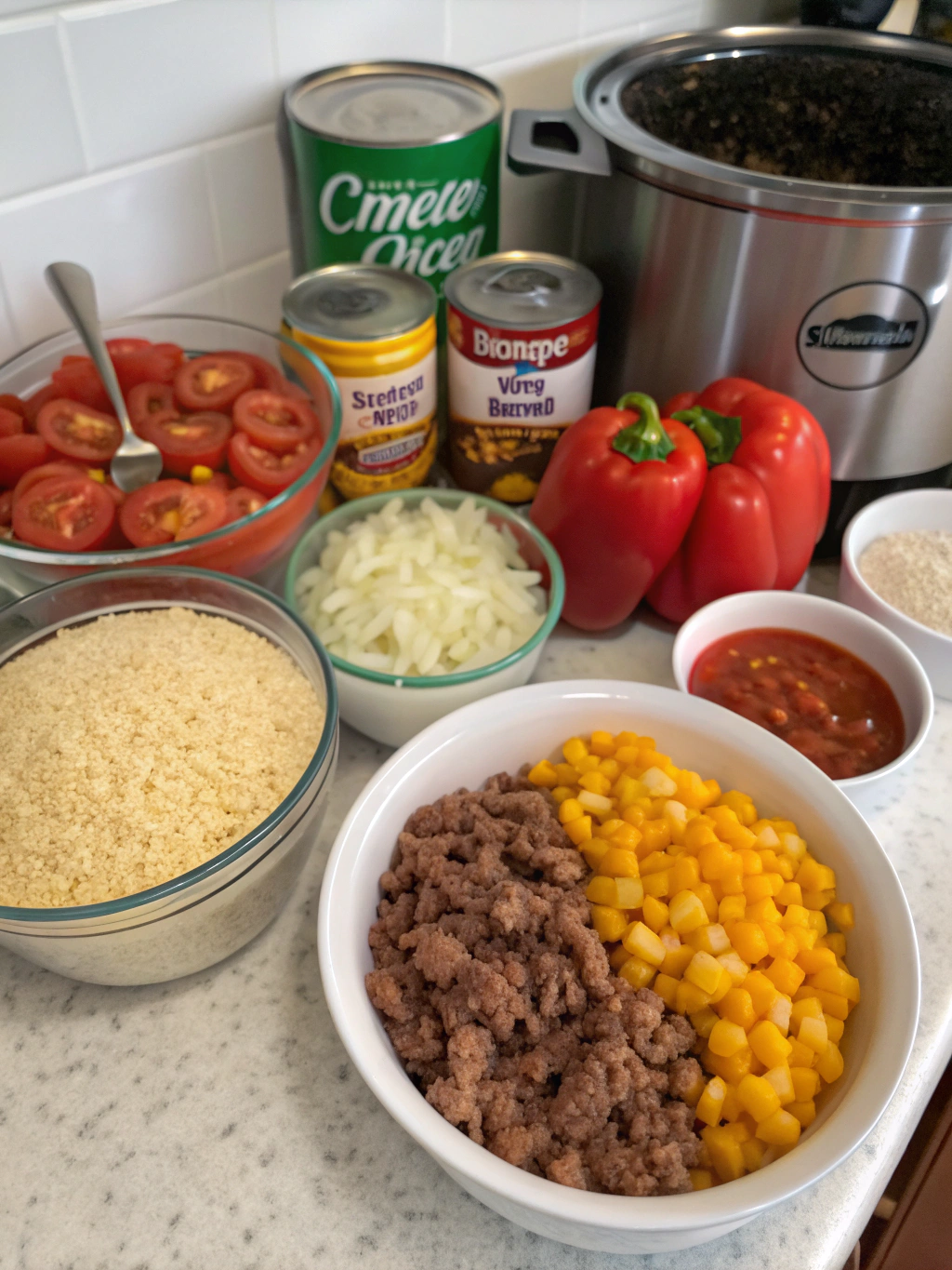 Crock Pot Taco Rice Soup ingredients