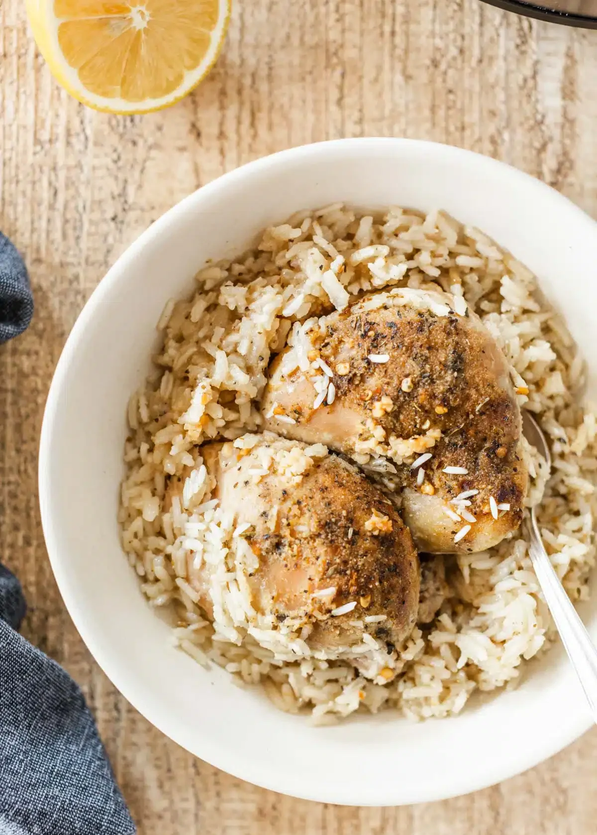Slow Cooker Lemon Herb Chicken and Rice