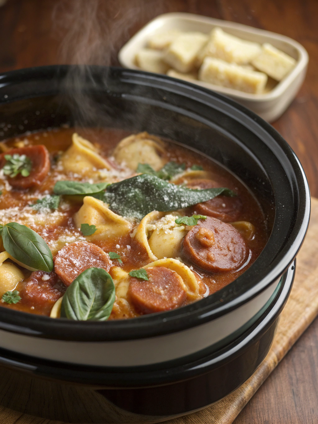 Crockpot Tortellini Soup with Sausage