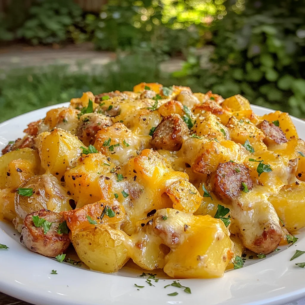 Cheesy Ranch Potatoes and Smoked Sausage