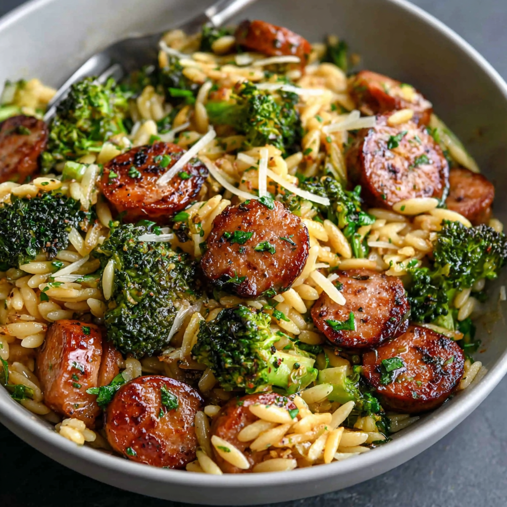Chicken Sausage and Broccoli Orzo