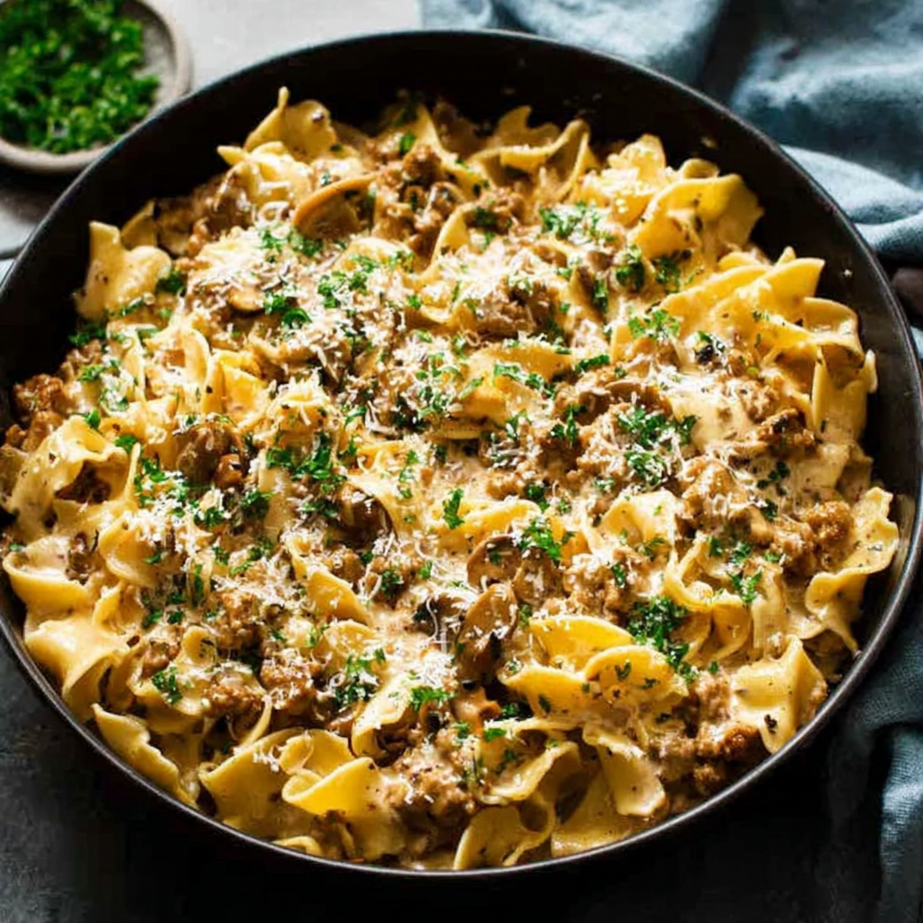 Creamy Turkey Stroganoff is a quick and tasty meal.