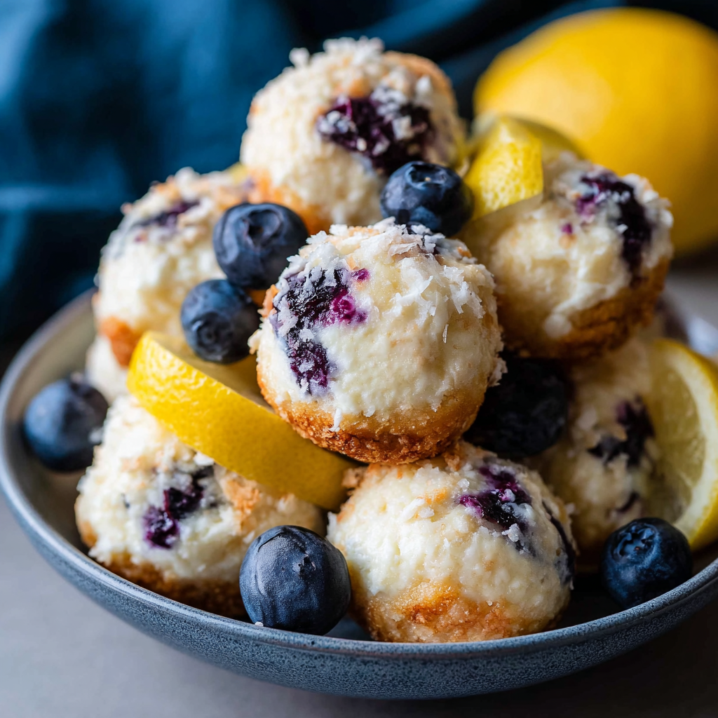 Lemon Blueberry Cottage Cheese Protein Bites