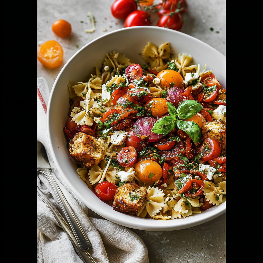 Delicious Bruschetta Pasta Salad