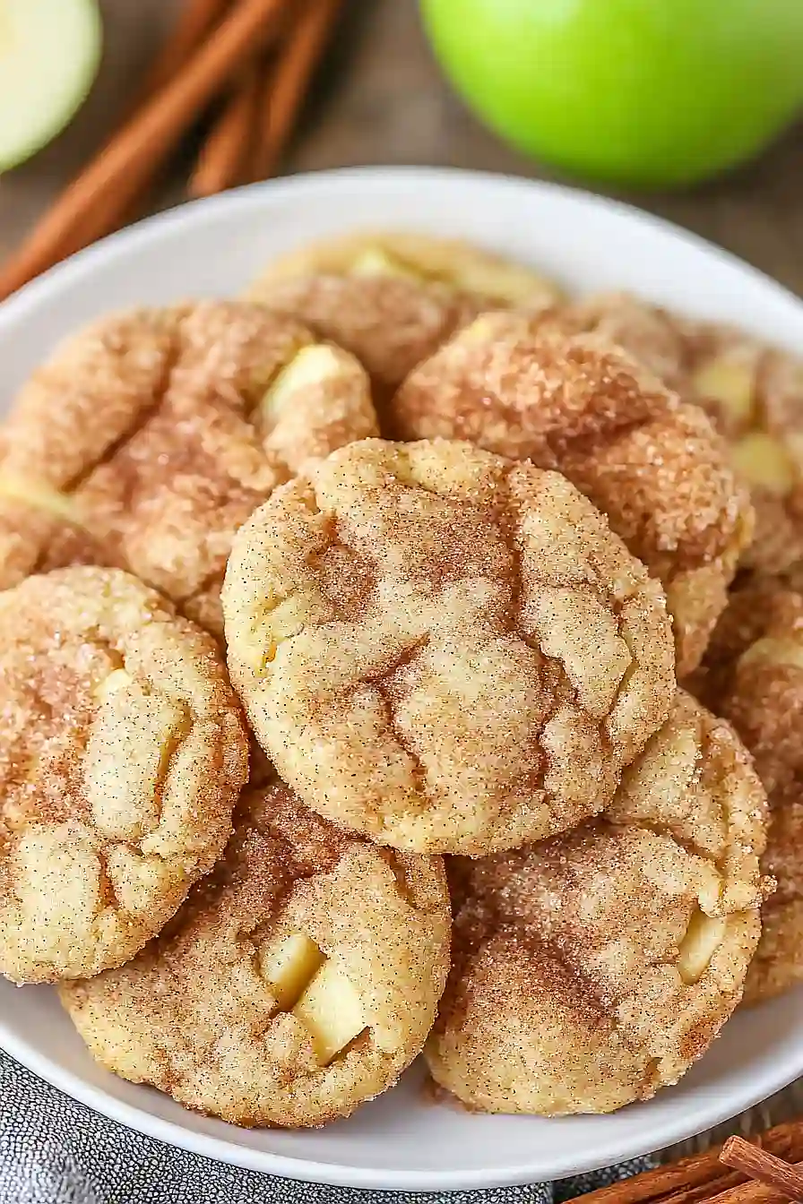 Quick Apple Cinnamon Snickerdoodle Cookies