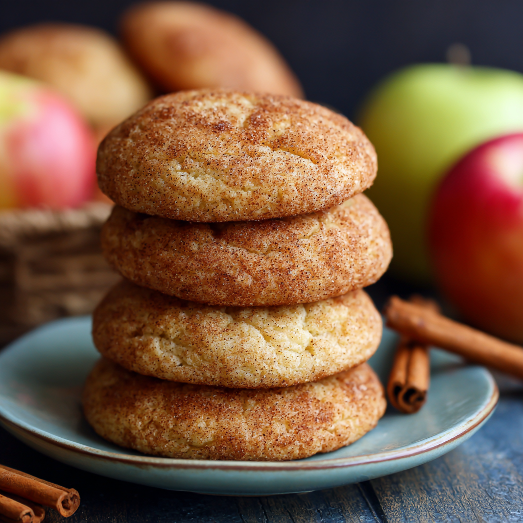 Quick Apple Cinnamon Snickerdoodle Cookies