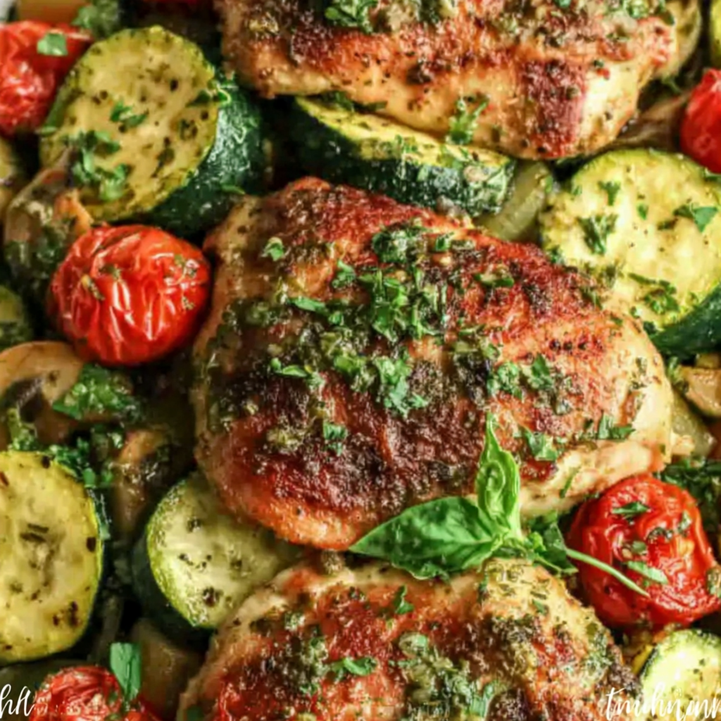 Sheet Pan Mediterranean Chicken & Zucchini