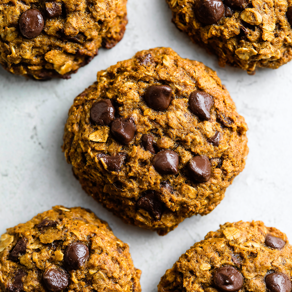 Pumpkin Oatmeal Chocolate Chip Cookies