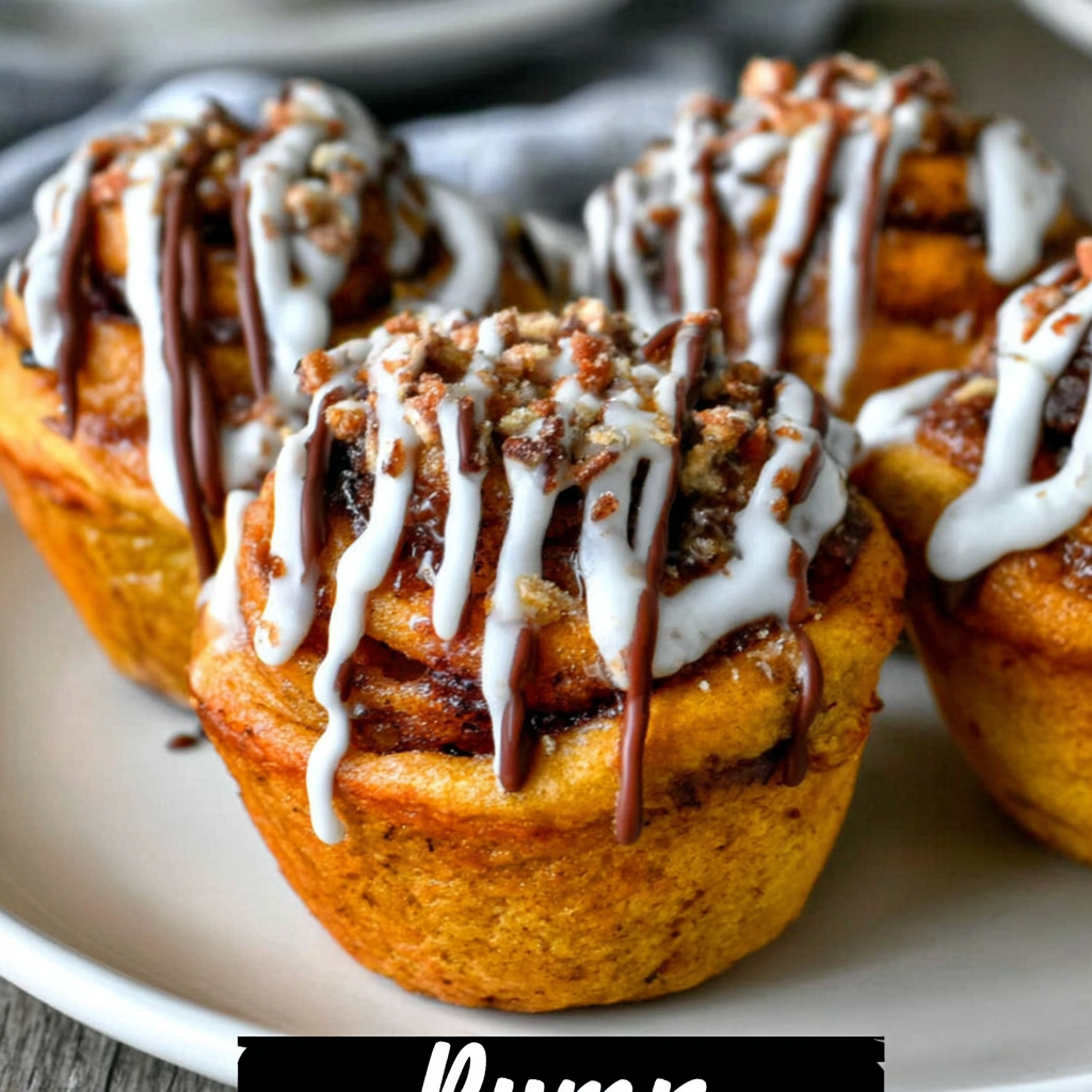 The Best Pumpkin Cinnamon Roll Muffins Ever