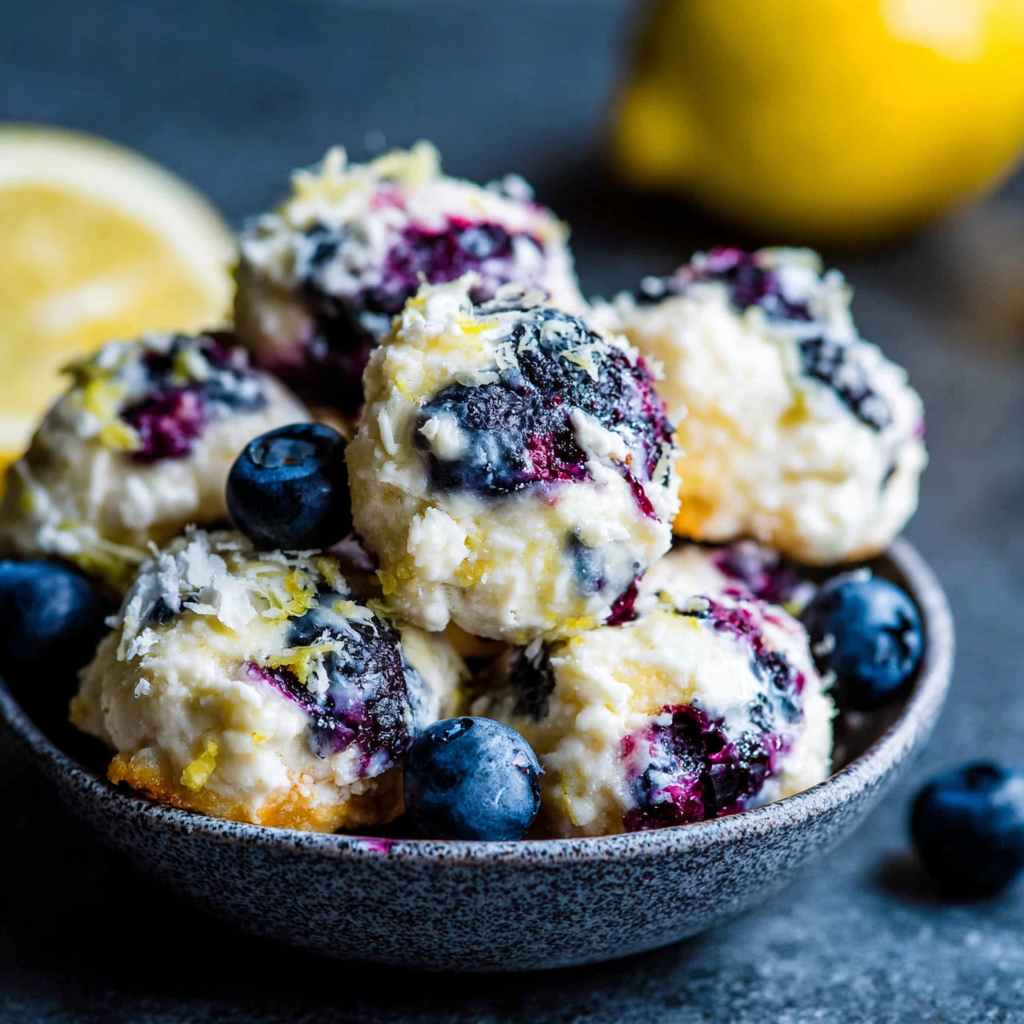 Lemon Blueberry Cottage Cheese Protein Bites