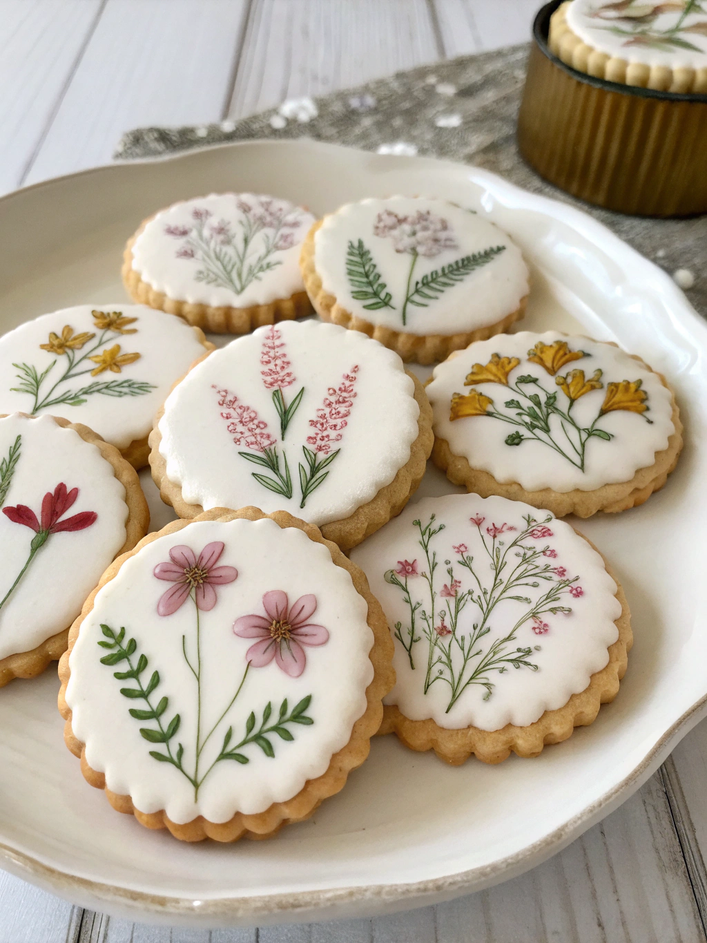 Botanical Baking: 10 Floral Shortbread Cookies for Spring & Winter