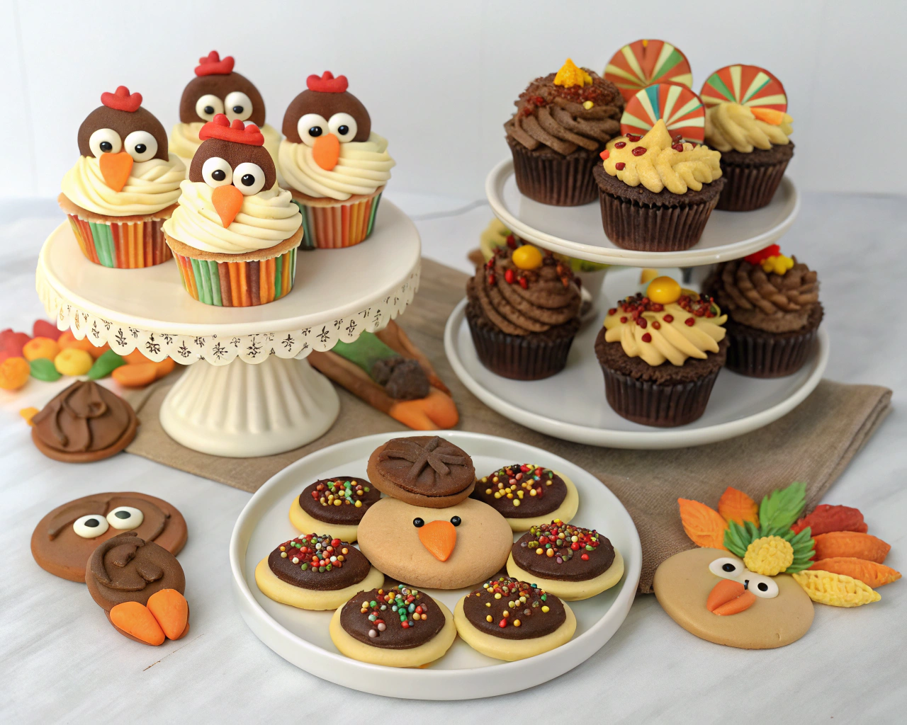 Adorable Turkey Cupcakes & Cookies to Wow Your Guests