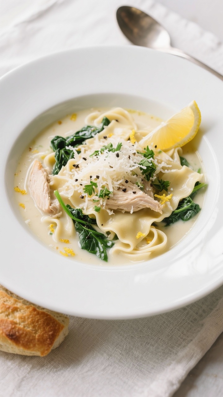 Final plated overhead: Restaurant-quality top-down shot of a deep white bowl filled with creamy whit