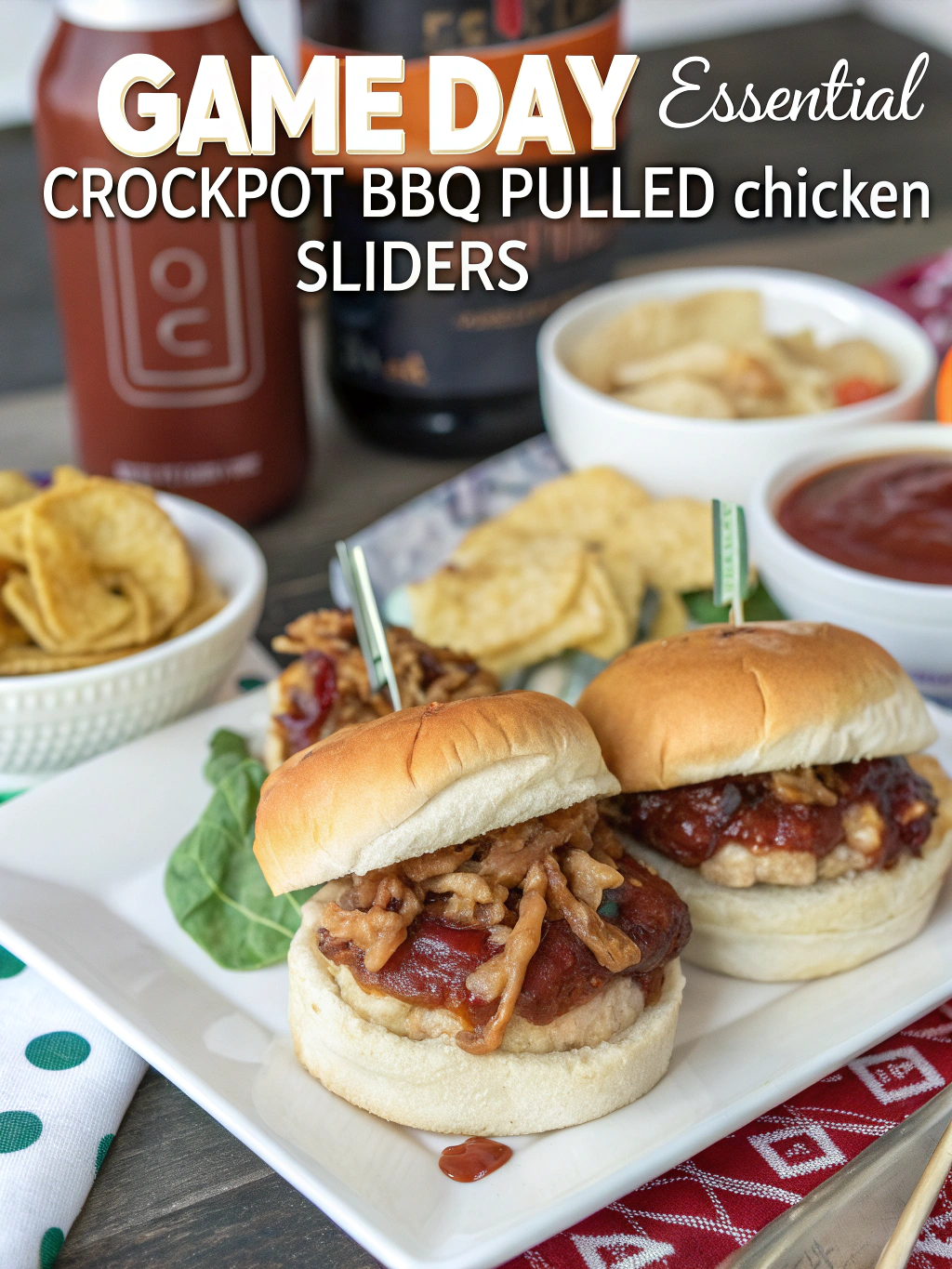 Game Day Essential: Crockpot BBQ Pulled Chicken Sliders