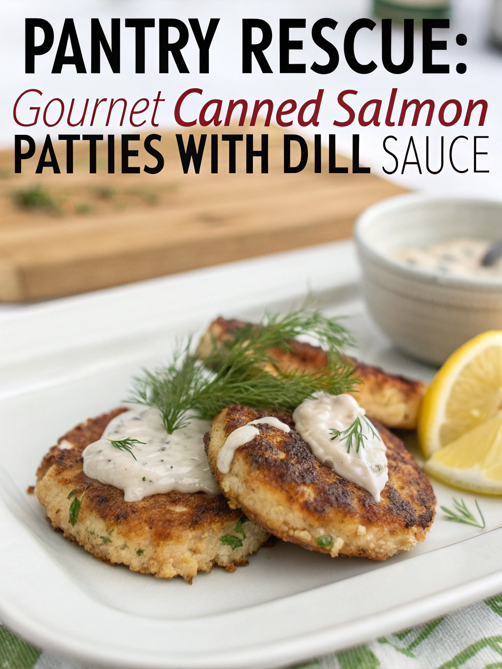 Pantry Rescue: Gourmet Canned Salmon Patties with Dill Sauce