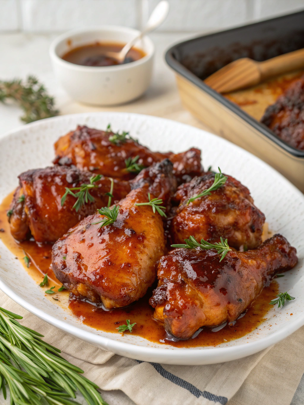 Sweet Sticky Honey BBQ Baked Chicken