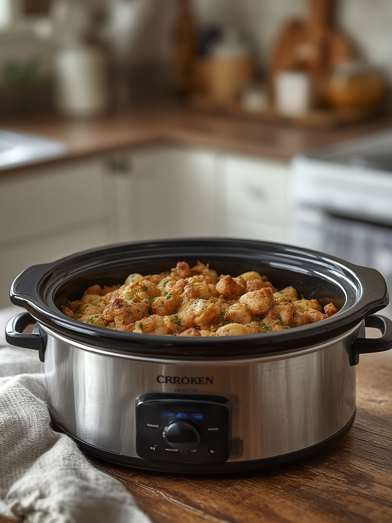 Creamy Crockpot Chicken & Stuffing: The Thanksgiving in a Bowl