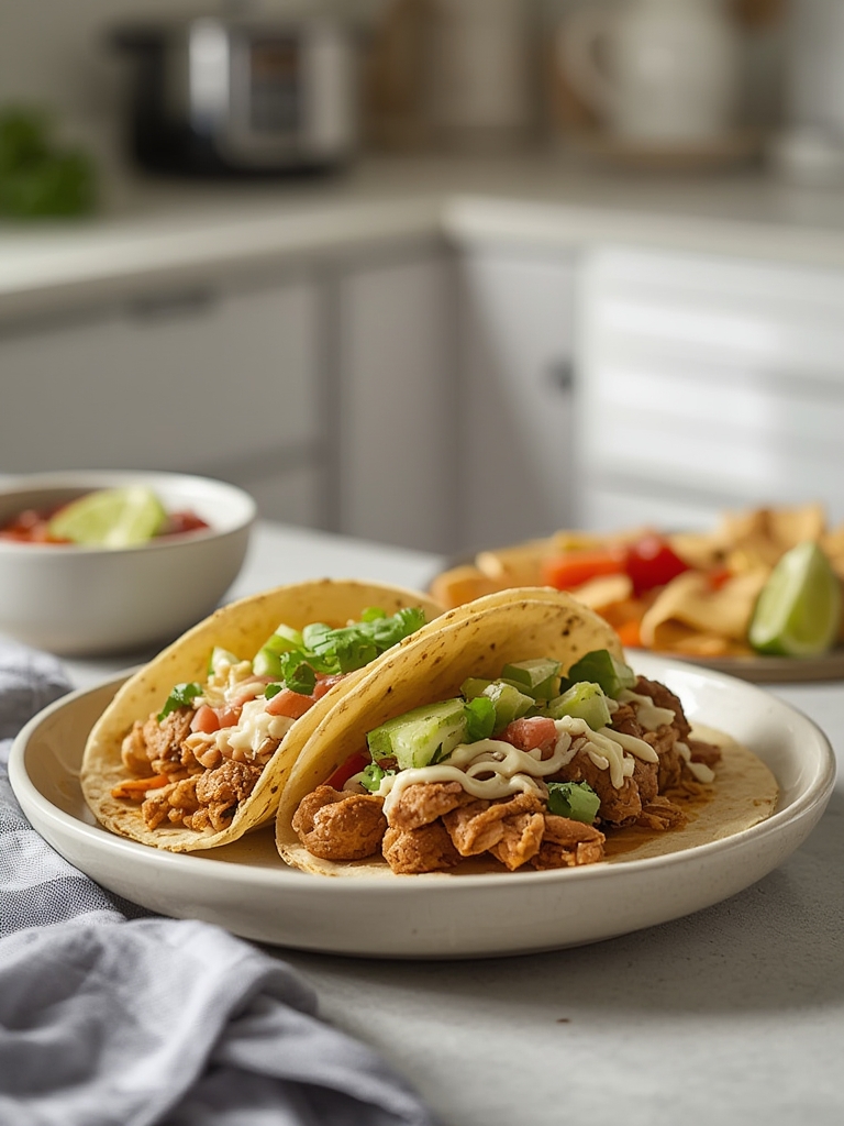 5-Ingredient Crockpot Chicken Tacos (No Chopping Required!)