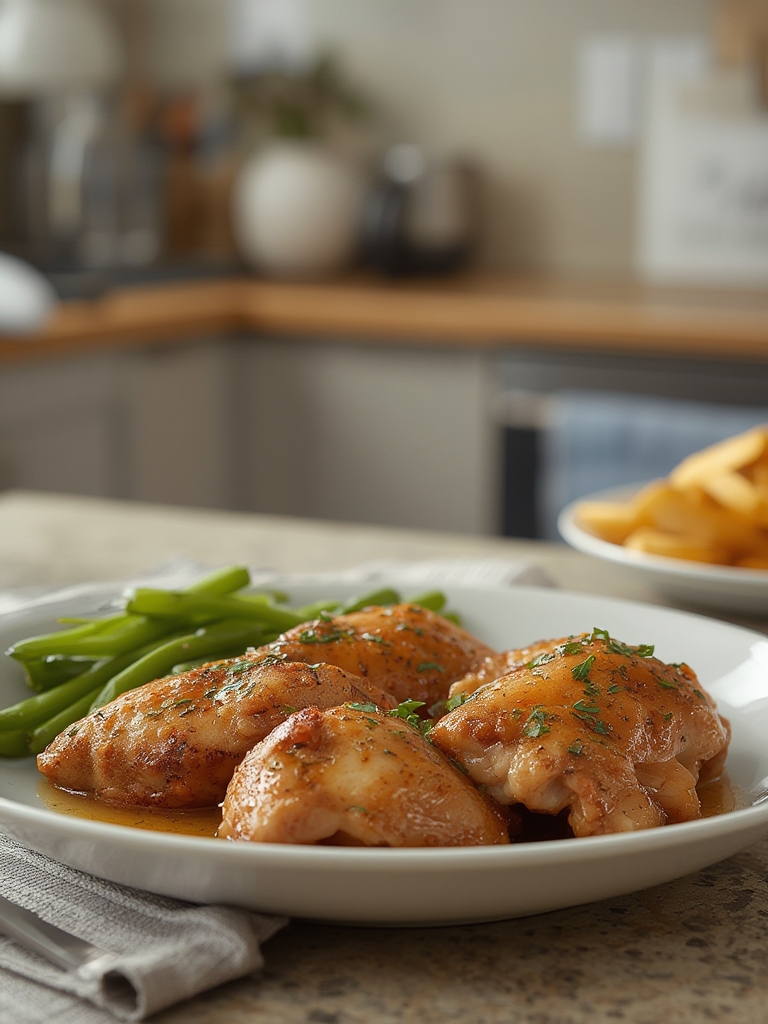 Boneless Crockpot Chicken Thighs in Creamy Mushroom Sauce