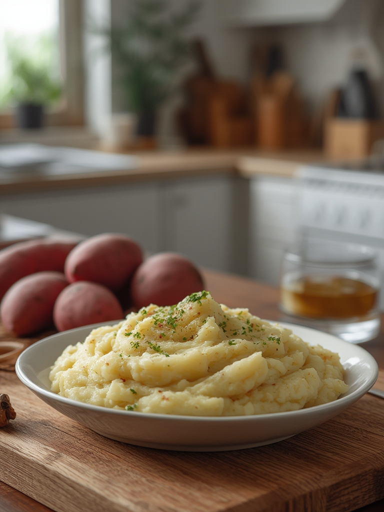Rustic Homemade Mashed Potatoes with Skin On (Red Potato Style)