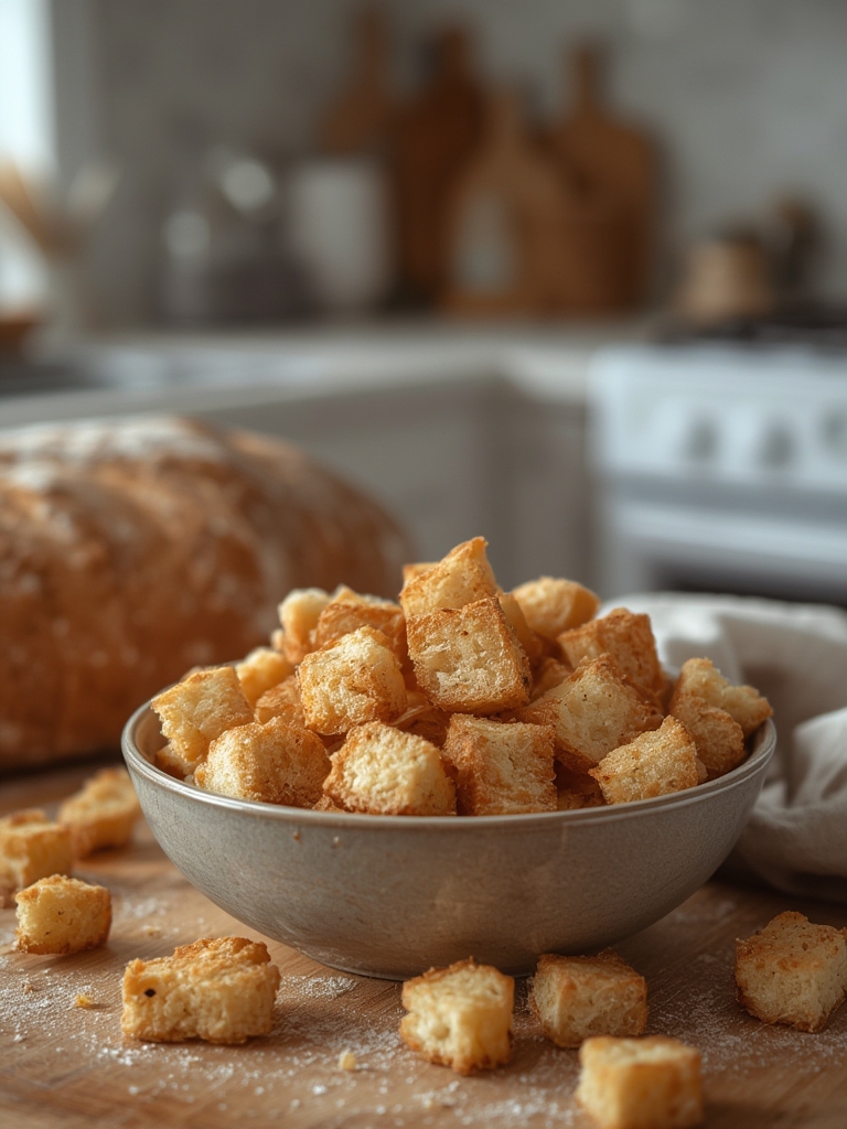 Homemade Garlic & Herb Sourdough Croutons (Air Fryer or Oven)