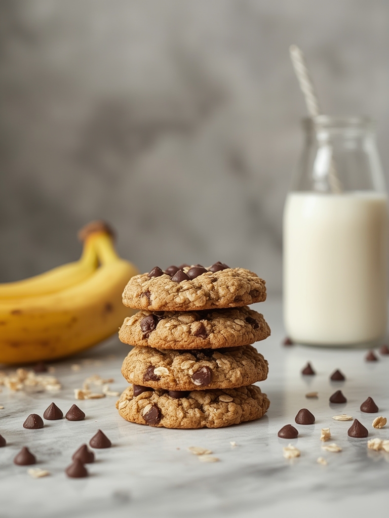banana oat chocolate chip cookies