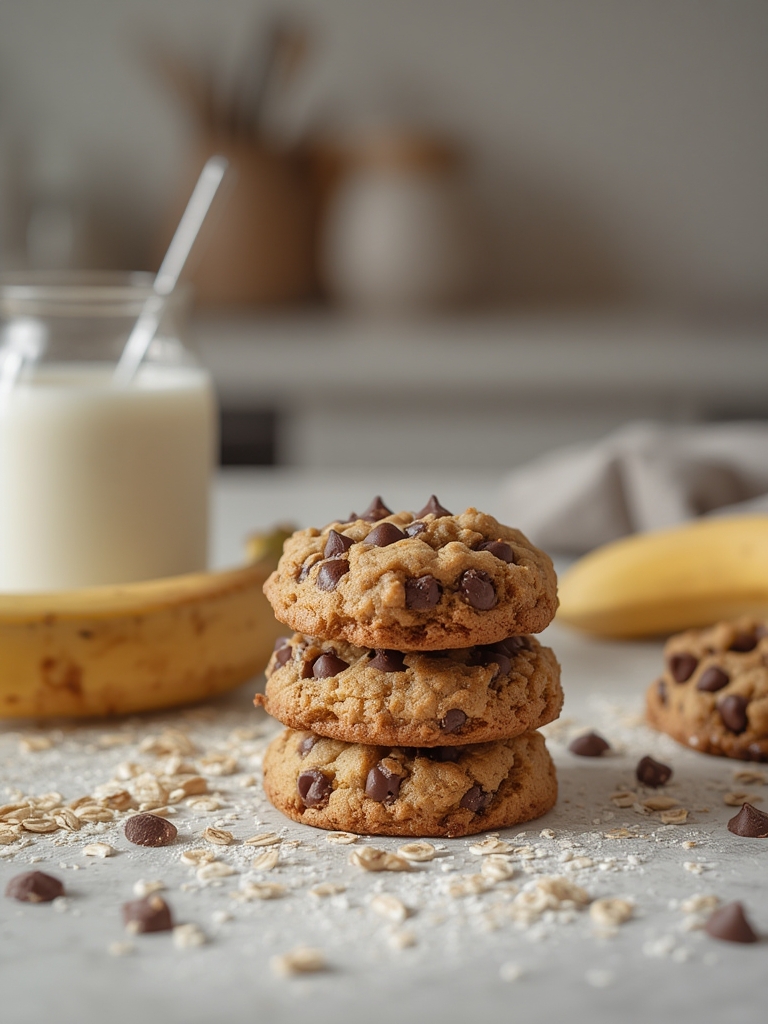 banana oat chocolate chip cookies