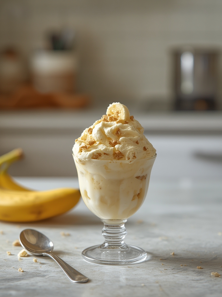 The No-Churn  Miracle: 3-Ingredient Banana Pudding Ice Cream (No Machine!)