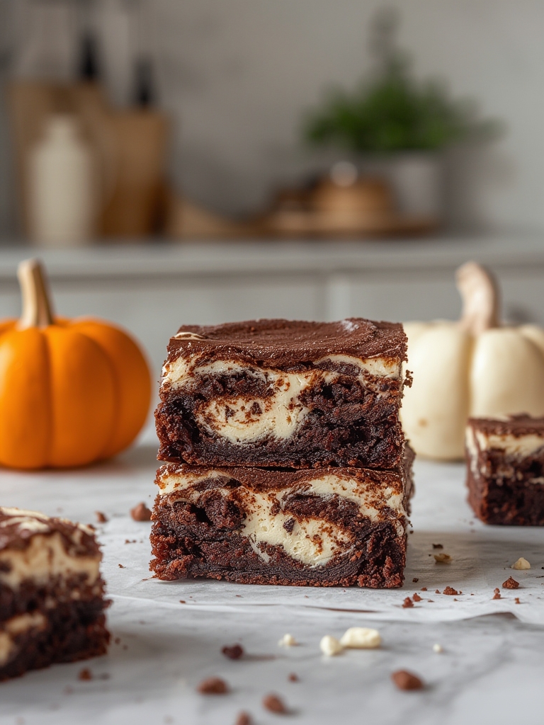 11 Halloween Cream Cheese Swirl Brownies That Look Spooky & Delicious