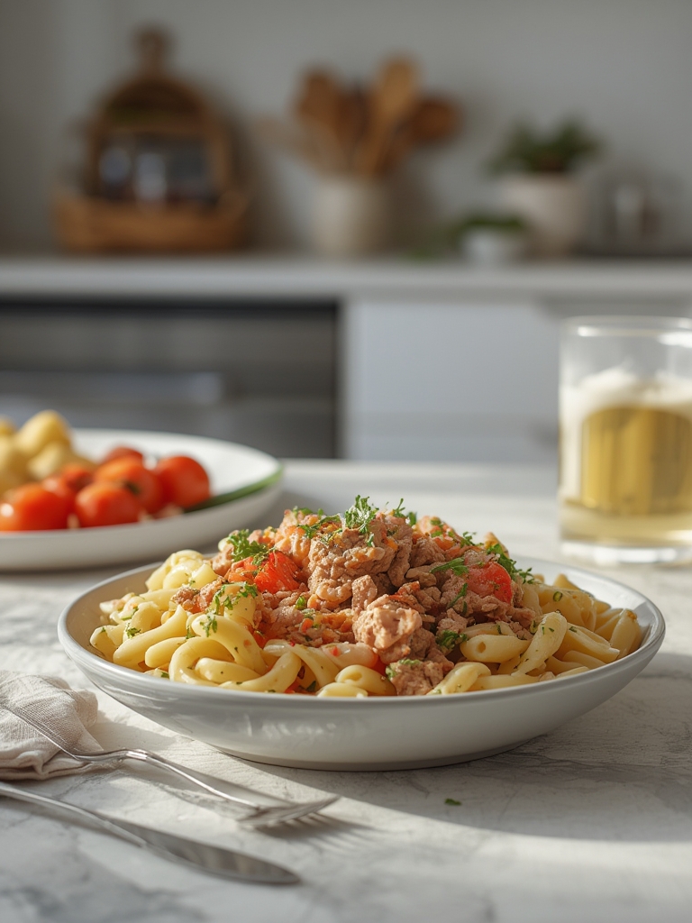 pasta salad with meat