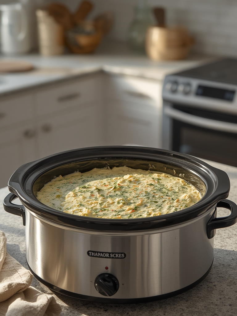 spinach artichoke dip crockpot