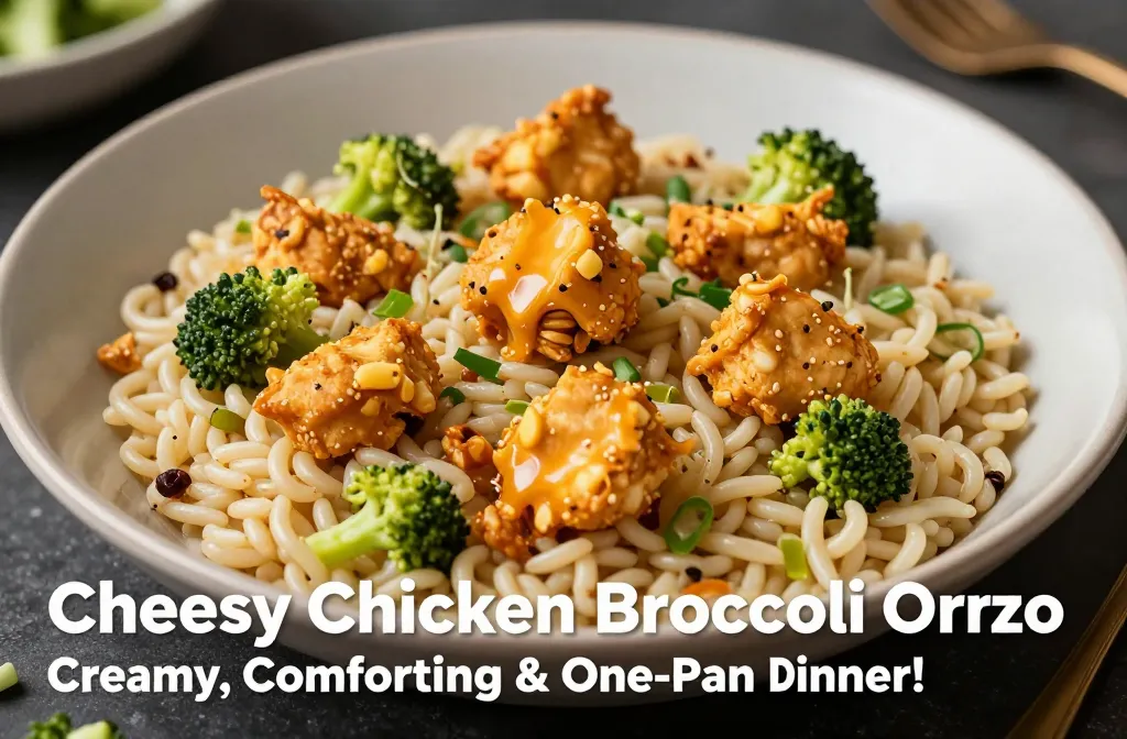 Cheesy Chicken Broccoli Orzo – Creamy, Comforting & One-Pan Dinner!