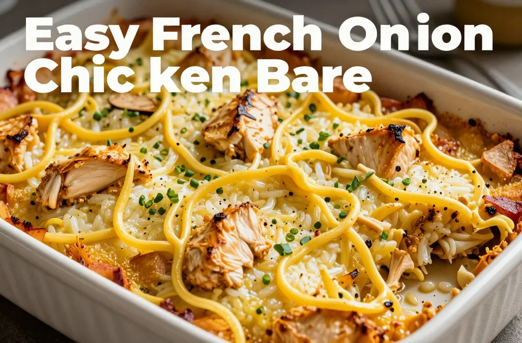 Easy French Onion Chicken Rice Bake