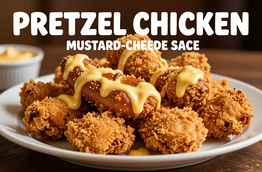 Pretzel Chicken with Mustard-Cheddar Sauce – Crispy and Flavorful Chicken Dish