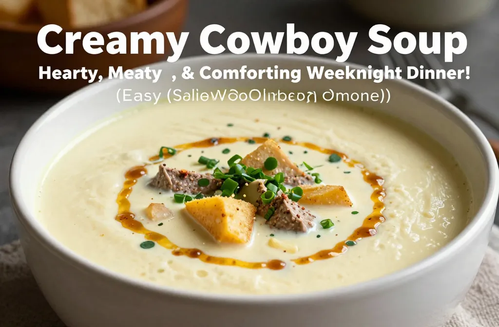 Creamy Cowboy Soup: Hearty, Meaty, & Comforting Weeknight Dinner! (Easy Slow Cooker Option)